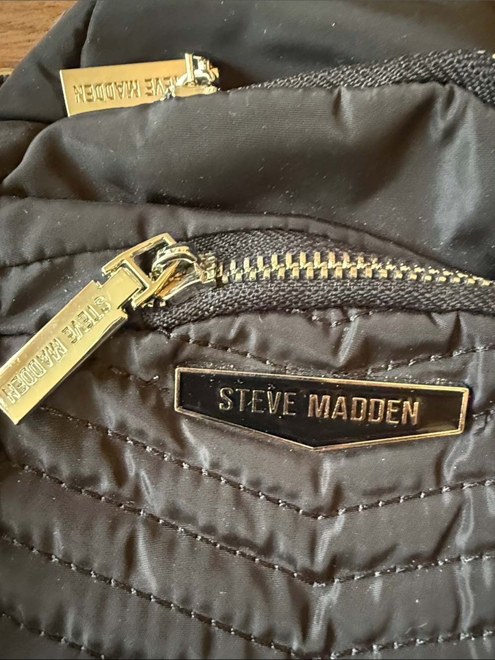 Steve Madden Black Quilted Sling Crossbody Bag - NWOT - Picture 6 of 14